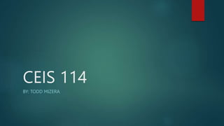 CEIS 114
BY: TODD MIZERA
 