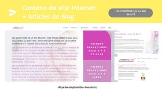 Contenu de site Internet
+ Articles de Blog
https://comptoirsbio-beaute.fr/
LES COMPTOIRS DE LA BIO
BEAUTÉ
 