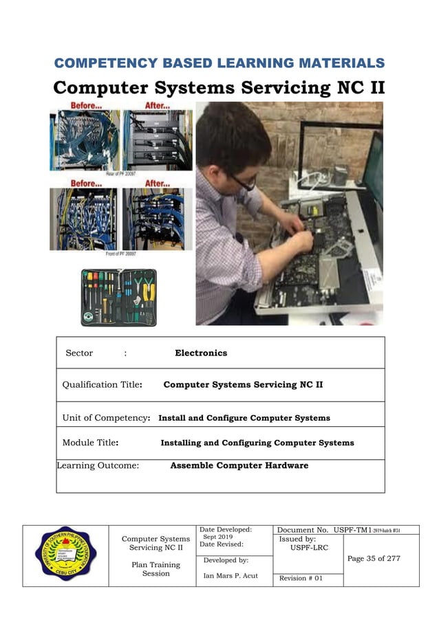 TESDA TM1 Portfolio Computer Systems Servicing NC II | PDF | Technology ...