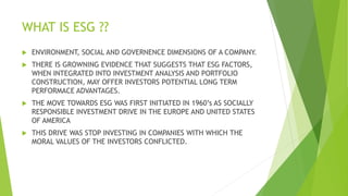 Portfolio Construction With ESG in India | PPTX