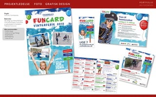 FUNCARD
Vinterferie 2018
HADERSLEV
VOJENS
GRAM
oplevelser
i din
ferievinter-
sjove 12.-17. FEB. KL. 11-11.30
Tør du komme med op til den mærkelige verden på Domkirkens loft?
Er du klar til at tage de 100 trin derop?Vil du se de 2 kæmpe klokker og det gamle urværk?Alder: Fra 7 år og op.Max 12 deltagere pr. tur. Efter først-til-mølle-princip.
Pris: Gratis for børn med FunCard. Andre 10 kr.
Mødested: Inde i Domkirken ved hovedindgangen.
Tur hen over Domkirkens loft
MA TI ON TO FR LØ
LØ
SØ
SØ
Rundvisning på Bryggeriet Fuglsang med konkurrence
og prøvesmagning af Fuglsang sodavand.
Pris: Gratis for børn med FunCard. Max. 2 børn.
pr. betalende voksen 50 kr. OBS: Begrænset antal pladser.
Tilmeldingsfrist: 10. feb. kl. 12.30.Billet: Købes i receptionen på Kulturhuset Bispen
(åbningstider på www.haderslevbibliotekerne.dk).
Rundvisning hos Bryggeriet Fuglsang
MA TI ON TO FR LØ
LØ
SØ
SØ
12. FEB. KL. 9.30 + KL. 11.30
Crazy Daisy inviterer til et brag af et børnediskotek med stemning,
dans og overraskelser. Glæd jer til stort børnediskotek i 2 aldersgrupper.
Vi står som altid klar med festligt og veloplagt personale.
Discotider: 6-10 årige: kl. 14-17. 10-15 årige: kl. 18:30-21:30
Pris: 70 kr.
Billet: Købes på dagen i vores entré.Forældre kan købe billet til forældreafdeling
med kaffe/småkager til favorable priser.
MA TI ON TO FR LØ
LØ
SØ
SØ
D. 12. FEB. KL. 9.30 + KL. 11.30
Børnediskotek på Crazy Daisy
14. FEB.
HADERSLEV
VOJENS
GRAM
TILBUD OG RABATTER I HELE KOMMUNEN
Er du vild med dans? Prøv en dansetime med Randis Dans og få en sjov
og festlig oplevelse.
Pris: Gratis for børn med FunCard.Mødested: Forsøgsscenen ved StadionStadionvej 1, 6100 Haderslev.
MA TI ON TO FR LØ
LØ
SØ
SØ
D. 12. FEB. KL. 9.30 + KL. 11.30
Dansetime hos Randis Dans
15. FEB. KL. 17-18
Lær at stå på skateboard uden alt for mange skrammer i StreetDome.
Husk hjelm (cykelhjelm kan bruges). Der er mulighed for at låne
Skateboard. Medbring gerne dit eget skateboard.Pris: 50 kr. med FunCard (Normalpris 150 kr.).
Billet: Købes på www.acturepark.dkMax. 15 deltagere pr. hold.
MA TI ON TO FR LØ
LØ
SØ
SØ
D. 12. FEB. KL. 9.30 + KL. 11.30
Skateboardskole i StreetDome
14.FEB. KL. 10-12 + 12.30-14.30
Kom og lær løbehjulstricks med Joachim fra Scootmekka i StreetDome.
Medbring hjelm og løbehjul.
Pris: 25 kr. med FunCard.Billet: Købes på www.acturepark.dkMax. 20 deltagere.
MA TI ON TO FR LØ
LØ
SØ
SØ
D. 12. FEB. KL. 9.30 + KL. 11.30
Løbehjulsundervisning i StreetDome
15.FEB. KL. 14-15
Oplev den smukke natur ved Haderslev på to hjul på den guidede
cykeltur i Haderslev Dyrehave, Pamhule Skov og rundt om Hindemade
sø. Der er stor chance for at komme tæt på råvildt i dyrehaven.
Skovcykling sørger for mountainbike og hjelm til deltagerne.
Pris: 125 kr. pr. person for forældre og børn med FunCard
(normalpris 295 kr.).Billet: Købes på www.acturepark.dksenest mandag d. 12. februar Max. 8 deltagere.
Alder: Fra 12 år og op.Mødested: Nørreskovgård, Nørreskovgårdvej 24,
6100 Haderslev.
MA TI ON TO FR LØ
LØ
SØ
SØ
D. 12. FEB. KL. 9.30 + KL. 11.30
Mountainbikeudﬂugt med guide
15.FEB. KL. 10 + 13
Kom og hør Pixitrolden og Guitar-Krelle give koncert på
Månen, og få ombyttet dit FunCard til en gratis juice.
Pris: 20 kr.
Billet: Billetter SKAL købesvia www.haderslevbibliotekerne.dkAlder: 0-5 år.
Mødested: Månen (Kulturhuset Bispen).
MA TI ON TO FR LØ
LØ
SØ
SØ
D. 12. FEB. KL. 9.30 + KL. 11.30
Pixitrolden og Guitar-Krelle
16.FEB. KL. 11-12
Noget gult, noget af træ, noget med dyr på…
Gå på klunse-jagt i Ehlers Samlingen, hvor du skal ﬁnde alle tingene
fra listen og kan vinde en lille præmie.Pris: Gratis for børn med FunCard.Voksne med FunCard-børn halv pris. (Normal pris 50 kr.)
Alder: 6-12 år.
Mødested: Ehlers Samlingen, Slotsgade 20, 6100 Haderslev.
MA TI ON TO FR LØ
LØ
SØ
SØ
D. 12. FEB. KL. 9.30 + KL. 11.30
Gå på klunse-jagt i Ehlers Samlingen
13.- 18. FEB. KL. 12-16
Tag med vægterne rundt på en hyggelig tur i Haderslevs gamle bydel,
og hør de spændende historier.
Pris: Turen er gratis og for hele familien med FunCard.
Mødested: Domkirkens hovedtrappe, Domkirkepladsen,
6100 Haderslev.
MA TI ON TO FR LØ
LØ
SØ
SØ
D. 12. FEB. KL. 9.30 + KL. 11.30
Familievægtergang
16.FEB. KL. 17-18
Prøv vores uniform, få sløring i ansigt m.m. Se vores udrustning,
smag feltrationer, se militære køretøjer, prøv eksercits og lær førstehjælp.
0. - 2. klasse: Tirs. d. 13. feb. kl. 9-11 og ons. d. 14. feb. kl. 9-11
3. - 6. klasse: Tirs. d. 13. feb. kl. 12-14 og ons. d. 14. feb. kl. 12-14
Pris: Gratis for børn med FunCard. Max 20 deltagere pr. hold.
Mødested: Haderslev Kaserne, Hovedvagten Louisevej 2A, 6100 Haderslev
Tilmelding: Senest d. 8.feb. på 7354 5630.
MA TI ON TO FR LØ
LØ
SØ
SØ
D. 12. FEB. KL. 9.30 + KL. 11.30
Bliv soldat for en dag på Haderslev Kaserne
13.+14 .FEB.
Kl. 11:00: Dansere fra Randis Dans giver opvisningog laver 2 fællesdanse med alle børn.
Kl. 11:15: Vi slår katten af tønden i 3 aldersgrupper,og der ﬁndes kattedronning og -konge i alle grupper.
Kl. 11:45: Gratis fastelavnsboller og juice til de første150 udklædte børn i Bispens Café.Sted: Månen (Kulturhuset Bispen). Aﬂever denne kupon
og deltag i lodtrækning om gavekort på 300 kr. til Haderslev Butikker.
Navn:
MA TI ON TO FR LØ
LØ
SØ
SØ
D. 12. FEB. KL. 9.30 + KL. 11.30
Slå katten af tønden, og deltag i lodtrækning
17.FEB. KL. 11-12
Køb lækker Gammeldaws fastelavnsbolle med creme eller hindbær.Pris: 5 kr. pr. stk. med FunCard (normalpris 12 kr.).
Max 10 stk. pr FunCard.
D. 12. FEB. KL. 9.30 + KL. 11.30
Fastelavnsbolle i Kvickly Haderslev
10-18. FEB.
MA TI ON TO FR LØ
LØ
SØ
SØ
Fyld en pose med 3 stk. frugt.Vælg mellem æble, pære, banan og clementin.Pris: Gratis ved aﬂevering af FunCard i kassen.
Kun ifølge med en voksen.
MA TI ON TO FR LØ
LØ
SØ
SØ
D. 12. FEB. KL. 9.30 + KL. 11.30
Gratis frugtpose i Menu Haderslev
10.-18. FEB.
Skovcykling
Prøv vores uniform, få sløring i ansigt m.m. Se vores udrustning,
smag feltrationer, se militære køretøjer, prøv eksercits og lær førstehjælp.
0. - 2. klasse: Tirs. d. 13. feb. kl. 9-11 og ons. d. 14. feb. kl. 9-11
3. - 6. klasse: Tirs. d. 13. feb. kl. 12-14 og ons. d. 14. feb. kl. 12-14
Pris: Gratis for børn med FunCard. Max 20 deltagere pr. hold.
Mødested: Haderslev Kaserne, Hovedvagten Louisevej 2A, 6100 Haderslev
Tilmelding: Senest d. 8.feb. på 7354 5630.
FUNCARDVinterferie 2018
Hop på rute 135Haderslev - Vojens - Gram.Husk at alle skoleelever i Haderslevkommune med rejsekort kører gratismed Sydtraﬁk i hele kommunen.
Vind et
gavekort
værdi 500 kr.
Alder:
5480 6000 6794
Underholdende og lærerig køkkensjov hvor børn og voksne skal arbejde
sammen om løsning af opgaver og madlavning. En voksen kan tilmeldes
sammen med 1-2 børn.
Mandag: Kl. 8-12 + 12-16 + 16-20Fredag: Kl. 9-13 + 13-17Pris: 300 kr pr. voksen inkl. 2 børn 10% rabat på prisen med FunCard.
Billet: Købes på www.diaetist-iskov.dk senest d. 8. feb.
Alder: 4-15 år sammen med forældre/bedsteforældre.
Mødested: Lagoniskolen, Madkundskab, Jyllandsgade 29
(indkørsel fra Jernhytvej ved tandplejen).
MA TI ON TO FR LØ
LØ
SØ
SØ
D. 12. FEB. KL. 9.30 + KL. 11.30
Mini KOK AMOK
12.+16.FEB.
Køb en kombi-billet, og kom både i svømmehal og skøjtehal.
Stil sulten med en gnavebolle i cafeteriet.Åbningstider: Svømmehal kl. 10-17. Skøjtehal kl. 13-17.
Pris: Børn 40 kr. med FunCard, voksne 70 kr.Skøjteleje: 30 kr. er IKKE med i prisen.
Kombi-billet til svømmehalog skøjtehal inkl. gnavebolle
Svømmehal kl. 10-17. Skøjtehal kl. 13-17.
14. FEB. KL. 10 - 17
MA TI ON TO FR LØ
LØ
SØ
SØ
Oplev livet på en militær arbejdsplads. Rundvisningen foregår i bus med
en af ﬂyvestationens ansatte som guide. Undervejs gør bussen stop, og
der bliver bl.a. mulighed for at komme helt tæt på et F16 jagerﬂy.
Tilmelding: Billet SKAL købes på www.acturepark.dk
senest onsdag d. 14. feb. kl. 10Pris: 50 kr. for børn med FunCard (normalpris 75 kr.)
Voksne 149 kr. Begrænsede antal pladser.Mødested: Militær rullebane ved Ribevej 38, 6500 Vojens
Kom tæt på F16 jagerne hos Fighter Wing
SØ
MA TI ON TO FR LØ
LØ SØ
15. FEB. KL. 12.30
Mørket sænker sig over det gamle slot, fortiden bliver levende,
i spøgelsernes verden er alt muligt.
Tilmelding: På tlf.: 74 82 00 40. Max 50 deltagere per tur.
Alder: Fra 10 år og opPris: Gratis for børn med FunCard.ifølge med betalende voksen 50 kr.(Normal børnepris 25 kr.)Mødested: Gram Slot, Slotsvej 54, 6510 Gram
– parkering ved Cafe.
Ghostwalk på Gram Slot
MA TI ON TO FR LØ
LØ
SØ
SØ
10.-18. FEB. KL. 20.30 - 21.30
Kom ind i SuperBrugsen, og fyld en pose med slik.Pris: De første 100 g. er gratis med FunCard.
Kun ifølge med en voksen.
Gratis slikpose i SuperBrugsen Gram
MA TI ON TO FR LØ
LØ
SØ
SØ
10.-18. FEB.
Kom gratis til Ishockey i SE Arena mellem SønderjydskE og Rungsted.Tilmelding: Kræver ingen tilmelding, mød blot op.
Dørene åbner kl. 18.00.
Pris: Gratis adgang ved aﬂevering af FunCard
i billetsalget.
Mødested: SE Arena, Stadion Allé 7, 6500 Vojens.
Ishockeykamp – SønderjyskE Ishockey
MA TI ON TO FR LØ
LØ
SØ
SØ
11. FEB. KL. 19.-21.30Køb Hummel 3-pack sokker, hvide eller sorte, og modtag en lille gave
fra Sport24 samt deltag i lodtrækning om billetter til en hjemmekamp
med SønderjyskE.
Pris: 25 kr. for børn med FunCard (normalpris 50 kr.)
Sted: Sport24, Bispegade 15, 6100 Haderslev.
Hummel sokker
MA TI ON TO FR LØ
LØ
SØ
SØ
14.+15 FEB.
Forsøg med is og sne i Gram Lergrav
11.-15. FEB. KL. 13-16
Vær med til ﬁnurlige forsøg og små aktiviteter med is,
og lær bl.a. om istidens dannelse af vores landskab.
Vi har også guidede ture i området hver dag kl. 14.00.
Vi ser på, hvad der rører sig i naturen om vinteren.
Indhold afhænger af vejret. Husk varmt tøj.Pris: Gratis for børn under 18 år.- Vis dit FunCard, og modtag en lille gave.Mødested: Gram Lergrav, Lergravsvej 2, 6510 Gram.
SØ
MA TI ON TO FR LØ
LØ SØ
HADERSLEV
VOJENS
GRAM
Deltag i konkurrencen om et gavekortpå 500 kr. til Buddy Legetøj
Hvor mange Legoklodser er der mon brugt?Kom ind i Buddy Legetøj i Nørregade, og gæt hvor mange
legoklodser, der er brugt til at bygge LEGO Star Wars modellen.
Aﬂever kuponen senest fredag den 16. februar kl. 17.00
– hvor der trækkes lod blandt de rigtige kuponer.Vinderne får direkte besked og offentliggøres på Buddy Legetøj
og Haderslev Butikkers Facebook sider.
Navn:
Sæt kryds:
Adresse:
Tlf. nr.
Projekt:
FunCard, VisitHaderslev
Beskrivelse:
Nyt design og videreudvikling af
FunCard konceptet. FunCard er
et oplevelseskort til skolebørn i
Haderslev Kommune.
Mine ansvarsområder:
· Grafisk design
· Implementering af design
· Projektledelse
· Markedsføring
· Video  Foto
GRAFISK DESIGNFOTOPROJEKTLEDELSE D E A S I E V E R T S E N
P O R T F O L I O
 