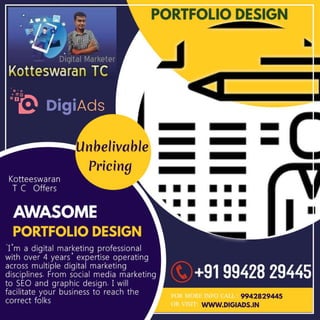 Portfolio design    kotteeswaran t c - digital marketing- digiads