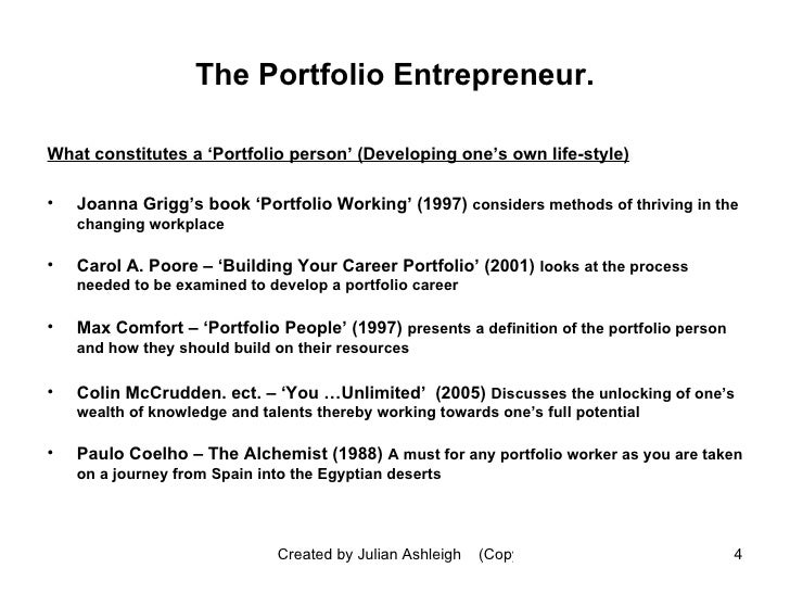 career portfolio definition