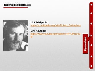 Robert Cottingham (n. 1935)
Link Wikipédia:
https://en.wikipedia.org/wiki/Robert_Cottingham
Link Youtube:
https://www.youtube.com/watch?v=rFhJRfJUcU
M
Hiperrealismo
 