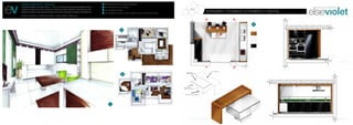 MAISON D’HABITATION - 2009-2010                                                                                   1   Perspective main du salon. (retouches Photoshop)
Conception intégrale d’une maison avec R+1, 180 m² au total. Recherches de documentations, réflexion              2   Plan colorimétrique du rez-de-chaussée
et dessins du projet en 2D et 3D, du permis de construire aux plans d’exécution. étude technique et es-
thétique de l’escalier. Travail et plans de principes concernant la charpente,le chauffage, l’éclairagisme etc.
                                                                                                                  3   Plan colorimétrique de l’étage                                                                    04                 AGENCEMENT // TECHNIQUES DU BATIMENTS // CREATION
                                                                                                                  4   étude esthétique de la cuisine // Vue plan - élévation AA et BB // Isométrie de l’ilot central.
Privatif // Construction // Architecture d’intérieur // Design mobilier // Rendu main



                                                                                                                                                                                                                                                                          4
                                                                                                                                                  2




                                                                                                                                                                                                                                                                                               ELEVATION AA




                                                                                                                                                   3




                                                                                                                             1



                                                                                                                                                                                                                        ISOMETRIE ILOT CUISINE                                                 ELEVATION BB
 