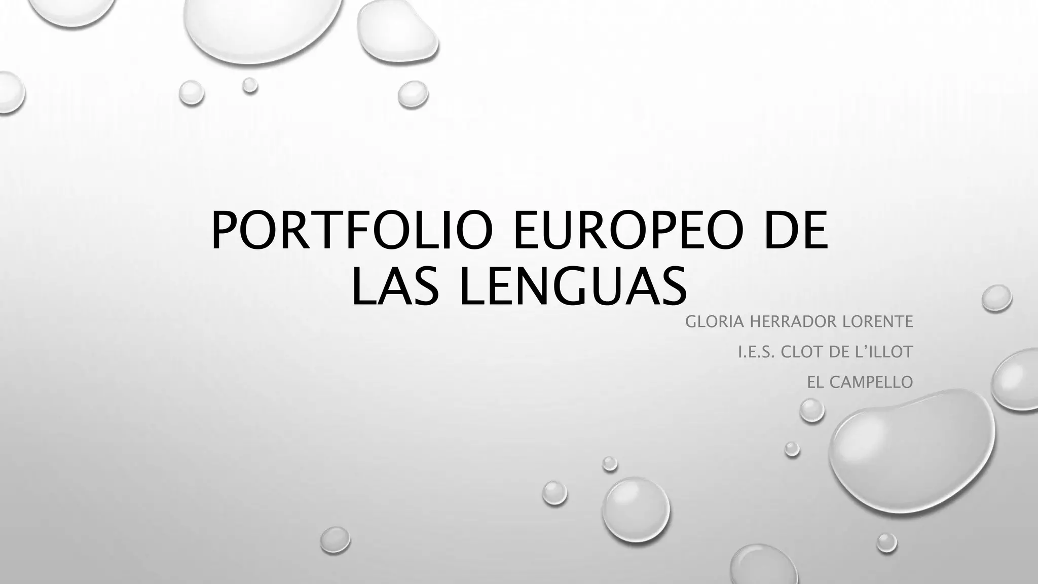 Portfolio europeo de las lenguas PPT