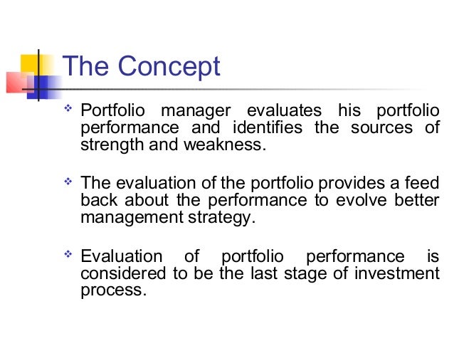 Portfolio evaluation