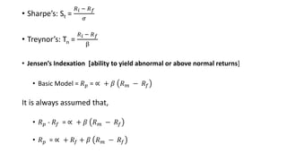 Treynor Model Portfolio Evaluation Techniques.pptx