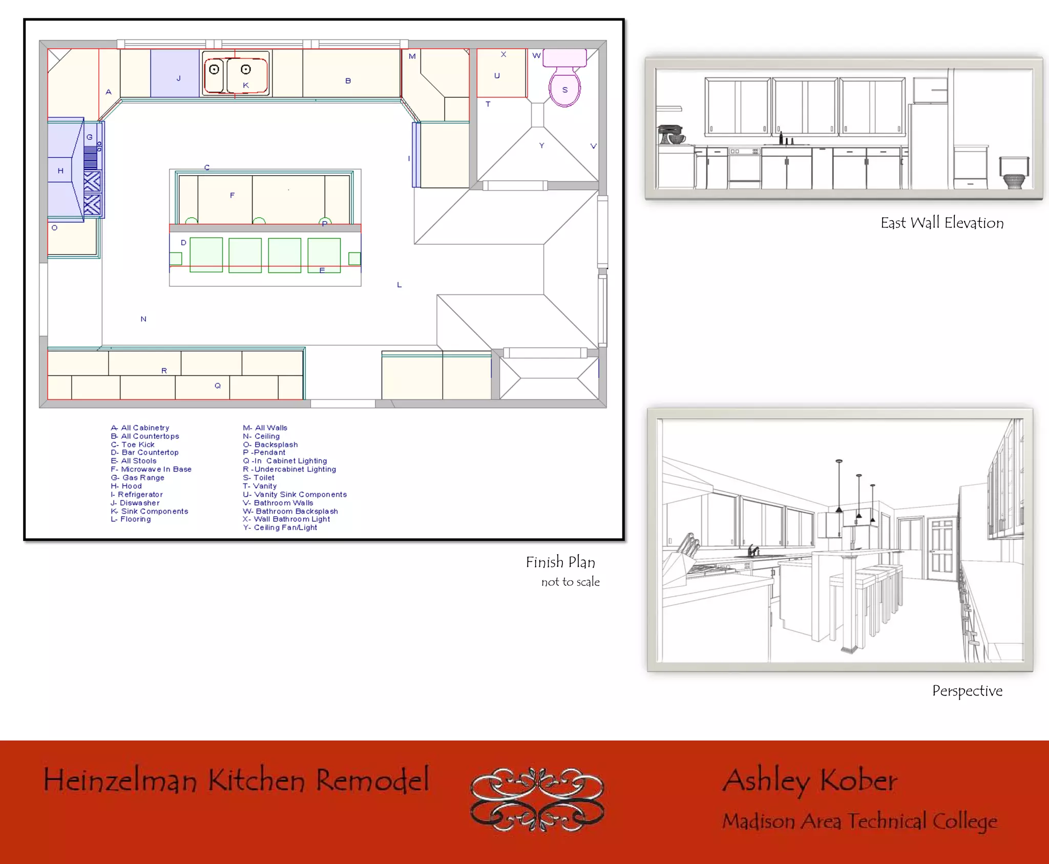 East Wall Elevation




Finish Plan
  not to scale




                        Perspective
 