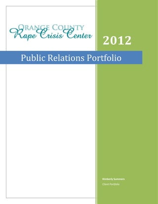 2012
Public Relations Portfolio




                     Kimberly Summers
                     Client Portfolio
                                        1
 