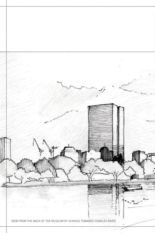 VIEW FROM THE BACK OF THE MUSEUM OF SCIENCE TOWARDS CHARLES RIVER.
 