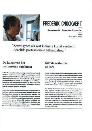 Portfolio frederik cnockaert kunstrestaurateur nederlands restaurateur d'oeuvres d'art frans