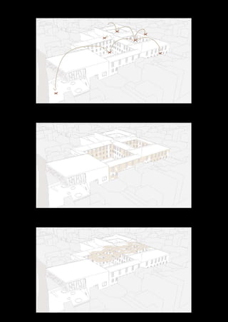 3
6
Porosità urbana
Far riaffiorare la struttura mura-
trasformare le corti in
ri Relatore: Ulisse Tramonti Correlatore: Paolo Di Nardo
Creating a spatial interaction between the courts
3
6
Porosità urbana
Far riaffiorare la struttura mura-
trasformare le corti in
ri Relatore: Ulisse Tramonti Correlatore: Paolo Di Nardo
Let the masonry live again under the wall
3
6
Porosità urbana
Far riaffiorare la struttura mura-
trasformare le corti in
ri Relatore: Ulisse Tramonti Correlatore: Paolo Di Nardo
Connect the entire project with a hexagonal roof
 