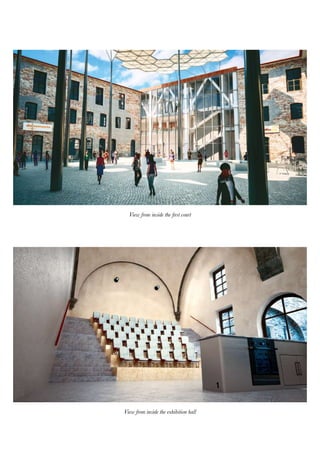 View from inside the first court
View from inside the exhibition hall
 