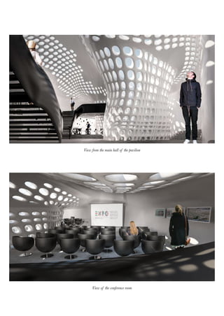 View from the main hall of the pavilion
View of the conference room
 