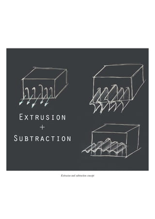 Extrusion and subtraction concept
 
