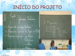 INÍCIO DO PROJETO Fonte: Escola Jonas Belarmino da Silva 