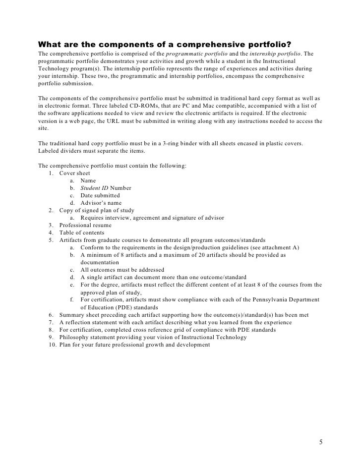 Portfolio Guidelines 7 15 05