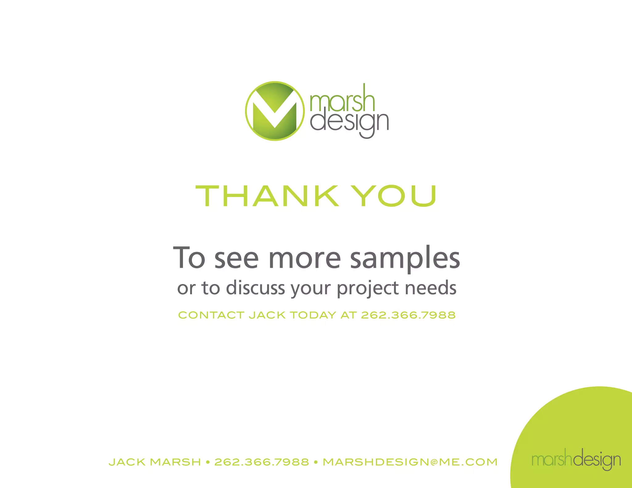 Marsh Design Portfolio Sample