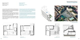 BRUXELLES,BELGIQUE 
ANNÉE: 2011 - Ba 3 
ATELIER: exercice intégré 
DURÉE: 6 semaines 
BRUSSELS,BELGIUM 
YEAR: 2011- Ba3 
WORKSHOP: integrated project 
DURATION: 6 weeks 
Lors de ce dernier projet de bachelier, il fut demandé aux 
étudiants, par groupe de 4 ou 5, de mettre en place des 
logements répondant à l’ensemble des normes techniques 
et thermique en vigueur en Belgique. 
Le programme proposé cette année, situé sur le toit d’un 
bâtiment donnant sur la place Flagey, devait répondre 
à une demande en logements étudiants pour la faculté 
d’architecture située sur la même place. 
Notre concept fut de créer une antenne au potager urbain 
utilisant l’ensemble des toitures disponibles et accessible 
comme jardin suspendu. Jardin, dont les étudiants 
seraient en charge. 
plan rez 1/200 
groundfloor plan 1/200 
During this last project before obtaining the bachelor de-gree, 
the students, by groups of 4-5, were asked to put in 
place a housing project that will match the construction 
rules and thermal standard applied in Belgium. 
The programs proposed this year, located on the rooftop 
of a building overlooking on Flagey square, had to answer 
to a student housing necessity for the architecture faculty 
located on the same square. 
Our concept was to create an antenna for the urban veg-etable 
garden that will use all the rooftops available like 
suspended gardens, the students will be in charge of them. 
plan rez+1 1/200 
groundfloor plan +1 1/200 
« SUR LES TOITS DE LA VILLE » 
«ON THE CITY’S ROOFTOP» 
photo aérienne des toitures-jardins 
rooftop garden’s aerial photo 
plan rez+2 1/200 
groundfloor plan +2 1/200 
coupe longitudinale 1/200 
longitudinal section 1/200 
14 15 
 