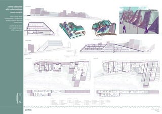 alzado noreste
sección (i-i’)
alzado sudeste
planta segunda planta baja
sección longitudinal
Irene Quesada Cerezo
septiembre 2016
8/11
portfolio
centro cultural de
arte contemporáneo
espacio emergente
centro cultural de arte
contemporáneo + residencia de
artistas y espacios asociados
Granada (España)
proyecto fin de carrera
tutor: Rafael Hernández
UCJC - marzo 2014
 