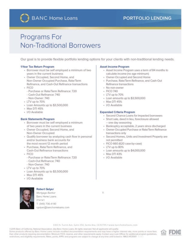 Portfolio lending __programs