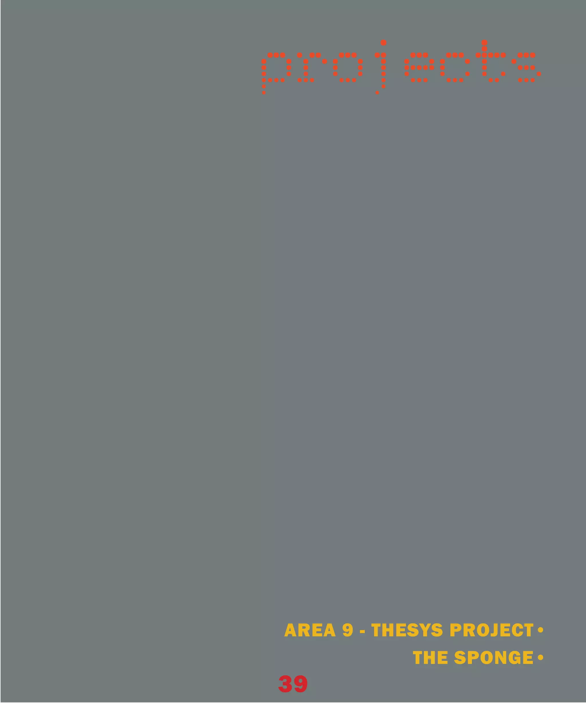 projects




AREA 9 - THESYS PROJECT•
            THE SPONGE•
39
 
