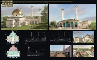 4085 SF
MULTI
PURPOSE
HALL
B08
2015 SF
LIBRARY
C02
174 SF
CELLAR
C05
312 SF
CELLAR
C06
226 SF
LIBRARY
C01
341 SF
WOMEN
B20
452 SF
CLASSROOM
B01
334 SF
CLASSROOM
B03
349 SF
KIDS
PLAY
ROOM
C03
173 SF
MECH
C04
340 SF
KITCHENETTE
B07
917 SF
MULTI
PURPOSE
GAME
HALL
B09
148 SF
JAN
B05
27 SF
STO.
p
70'
-
0"
24'
-
0"
22'
-
0"
24'
-
0"
334 SF
CLASSROOM
B02
148 SF
STO.
B04
18'
-
10"
82 SF
ELEV
B06
UP
203 SF
STAIR
B30
UP
204 SF
STAIR
B31
340 SF
MEN
B21
23' - 0" 83' - 0"
114' - 4"
24' - 0"
13'
-
0"
42'
-
0"
48' - 0"
15'
-
8"
11' - 4" 11' - 4"
15'
-
8"
20' - 0"
17'
-
6"
46'
-
8"
20' - 0"
17' - 0"
20'
-
6"
24' - 0"
8'
-
0"
8
'
-
0
"
18' - 8"
13'
-
0"
12'
-
0"
12'
-
0"
12' - 8" 18' - 8"
13'
-
0"
10448 SF
BASEMENT
3675 SF
CELLAR
SE-ARCHS
Emre Ozkan, AIA - 49 Millard Ct. Sterling, VA 20165 p571.217.6305
COPYRIGHT © 2019 SE-ARCHS ARCHITECTS www.se-archs.com
01/16/20
IMAM-E-ASR ISLAMIC SEMINARY MOSQUE
OPTION 3B
BASEMENT FLOOR PLAN
Intersection of Fairfax Co. Pkwy and Braddock Rd
1/16" = 1'-0"
1
BASEMENT FLOOR PLAN
1" = 100'-0"
2
BASEMENT FLOOR AREAS
361 SF
PRAYER
NICHE
112
380 SF
VEST.
100
57 SF
REST R.
114A
2311 SF
LECTURE
RM 1
105
288 SF
WOMEN
120
2387 SF
PRAYER
HALL
111
350 SF
PRAYER
NICHE
113
288 SF
MEN
121
81 SF
A/V
110
1401 SF
LOBBY
101
174 SF
OFFICE
115
112 SF
OFFICE
114
83 SF
ELEV
109
148 SF
SHOE
RACK 2
102
80 SF
A .
DISPLAY
108
2403 SF
LECTURE
RM 1
104
24' - 0"
12' - 0" 12' - 0"
14'
-
0"
42'
-
0"
20' - 0"
70'
-
0"
42'
-
0"
14'
-
0"
56.00°
57' - 0"
23'
-
6"
18'
-
6"
17'
-
6"
48' - 0"
7'
-
6"
12' - 0"
11' - 4"
16'
-
2"
11' - 4"
20' - 0"
40'
-
0"
17'
-
6
1/32"
57' - 0" 26' - 0" 57' - 0"
140' - 0"
24' - 0"
57' - 0"
24' - 0" 9' - 0" 12' - 0" 26' - 0" 12' - 0" 12' - 0" 9' - 0" 24' - 0"
140' - 0"
24'
-
0"
24'
-
0"
46'
-
8"
8'
-
0"
12'
-
0"
24' - 0"
334 SF
CLASSROOM
106
148 SF
SHOE
RACK 1
103
334 SF
CLASSROOM
107
19' - 4"
24' - 0" 24' - 0"
DN
13'
-
0"
203 SF
STAIR
131
DN
203 SF
STAIR
132
15'
-
10"
24' - 0"
14171 SF
Area
SE-ARCHS
Emre Ozkan, AIA - 49 Millard Ct. Sterling, VA 20165 p571.217.6305
COPYRIGHT © 2019 SE-ARCHS ARCHITECTS www.se-archs.com
01/27/20
IMAM-E-ASR ISLAMIC SEMINARY MOSQUE
OPTION 3B
MAIN FLOOR PLAN
Intersection of Fairfax Co. Pkwy and Braddock Rd
1/16" = 1'-0"
1
MAIN FLOOR PLAN
1" = 100'-0"
2
MAIN FLOOR AREA
A L - A S R
M o s q u e
V i r g i n i a
Mosqe & community center project design and documentation, cooperation with SE-Arch
 