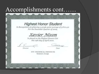 Accomplishments cont…… 