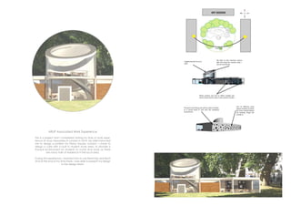 This is a project that I completed during my time of work expe-
rience at Arup Associates in London in 2014. My brief instructed
me to design a pavilion for Fitzroy Square, London. I chose to
design a cafe with a built in student study area, to provide a
tranquil environment for students to come and study as there
are many halls of residence in the local area.
During this experience, I learned how to use SketchUp and Revit
and at the end of my time there, I was able to present my design
to the design team.
ARUP Associated Work Experience
 