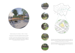 “For the future of our world, every child needs to grow up as a climate
change warrior - how can the architecture of schools nurture this?”
In this brief, I was instructed to explore how architecture can be used
to reconnect people with the environment through the design of
spaces for children. I was challenged with the concept to ‘rethink’ the
ordinary natures of typical schools, take a step back and understand
the architecture in itself as a ‘third teacher’.
(De)Schooling an Eco-Warrior - DES3A - 3rd Year
This project involved designing two teaching spaces within the St John’s the
Diving School grounds in Camberwell, London. The architecture of these two
spaces must, in some way connect children to the natural environment and
encourage them to grow up into an ‘eco-warrior’.
The garden on the original school site was underused and unloved. With AstroTurf
grass and minimal plants, my aim was to transform this space into a year round
garden oasis. A green escape from the grey of the urban surroundings for the
children to grow up in.
 