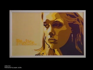 Zelfportret.
Plakkaatverf op papier, studie.
 