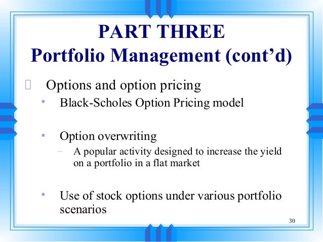 Overwriting options strategy