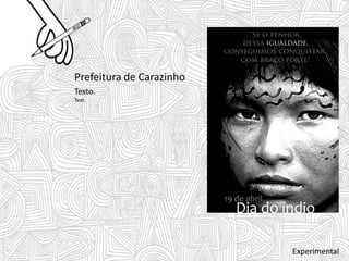 Prefeitura de Carazinho
Texto.
Text.
Experimental