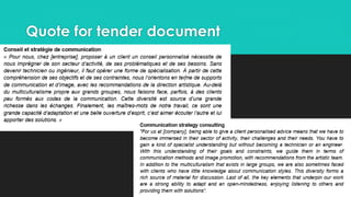 Quote for tender document
 