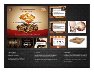 A OPORTUNIDADE

A SOLUÇÃO

O RESULTADO

A PIZZA HUT É CONHECIDA POR CRIAR PRODUTOS
INOVADORES EM SEU CARDÁPIO.

PARA GERAR AWARENESS PARA BUTTER TOFFEES E APROXIMÁ-LA
AINDA MAIS DO PÚBLICO PIZZA HUT, CRIAMOS UMA SOBREMESA
PROPRIETÁRIA FEITA COM BUTTER TOFFEES CAPPUCCINO.

O VOLUME DE VENDAS DA NOVIDADE FOI UM SUCESSO EM TODAS AS
LOJAS, ALÉM DO ELEVADO NÚMERO DE IMPACTOS QUALITATIVOS QUE
A MARCA OBTEVE, EXPONDO BT EM TODA A COMUNICAÇÃO NO PDV.

UMA SOBREMESA EDIÇÃO LIMITADA QUE INVADIU TODAS AS LOJAS
DA REDE.

PARA COMPLEMENTAR O TRABALHO, BT DISTRIBUIU MILHARES DE
SAMPLES PELO DELIVERY.

SEU PÚBLICO FIEL É ÀVIDO POR NOVIDADES, PEDE
QUE O COMPORTAMENTO DA REDE SEJA ASSIM.

 