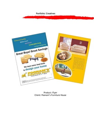 Portfolio: Creatives Product: Flyer Client: Poonam’s Furniture House 