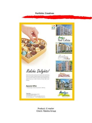 Portfolio: Creatives Product: E-mailer Client: Raksha Group 