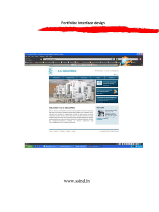 Portfolio: interface design www.ssind.in 