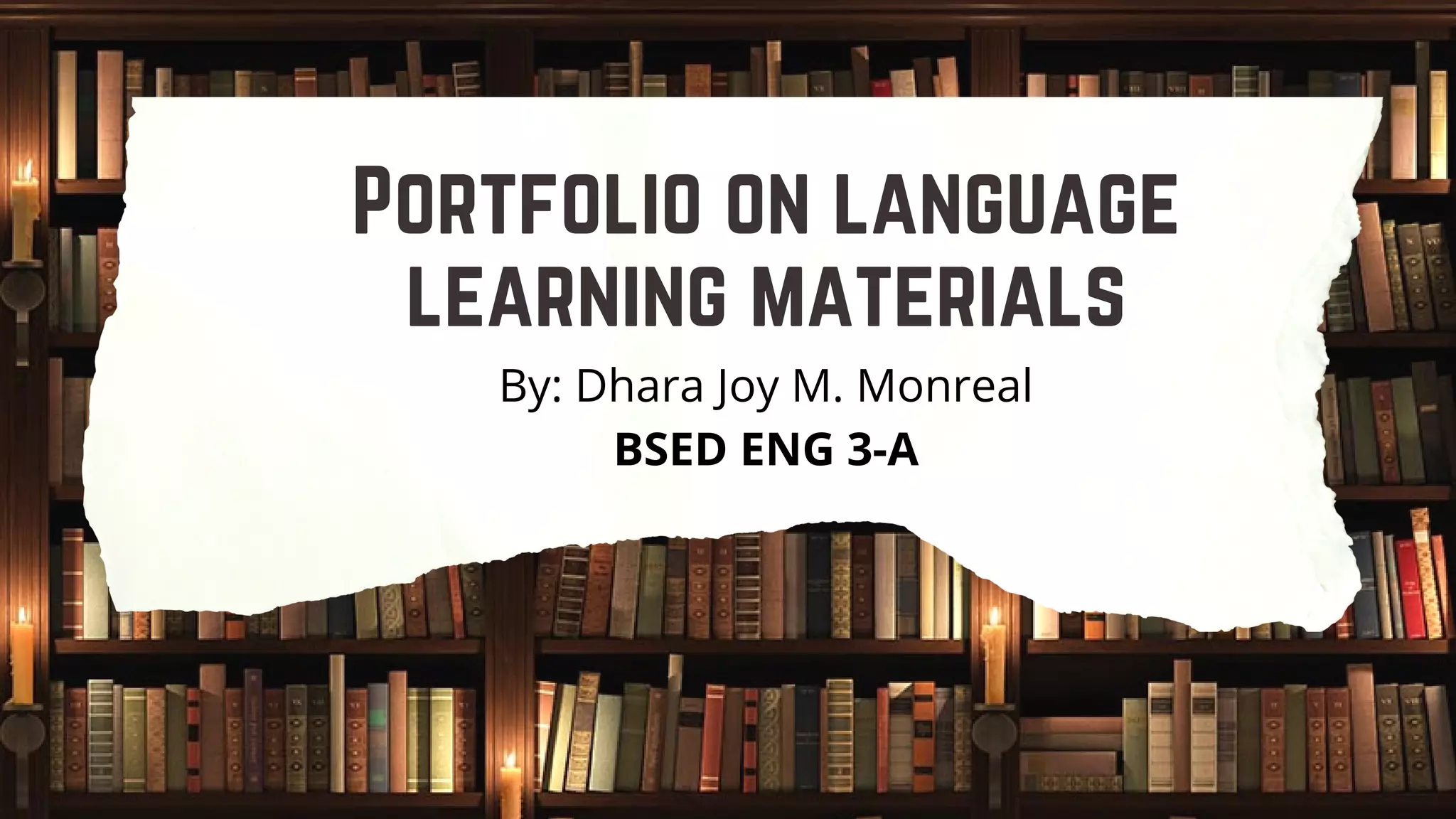 Portfolio on Language Learning Materials/Tools | PDF
