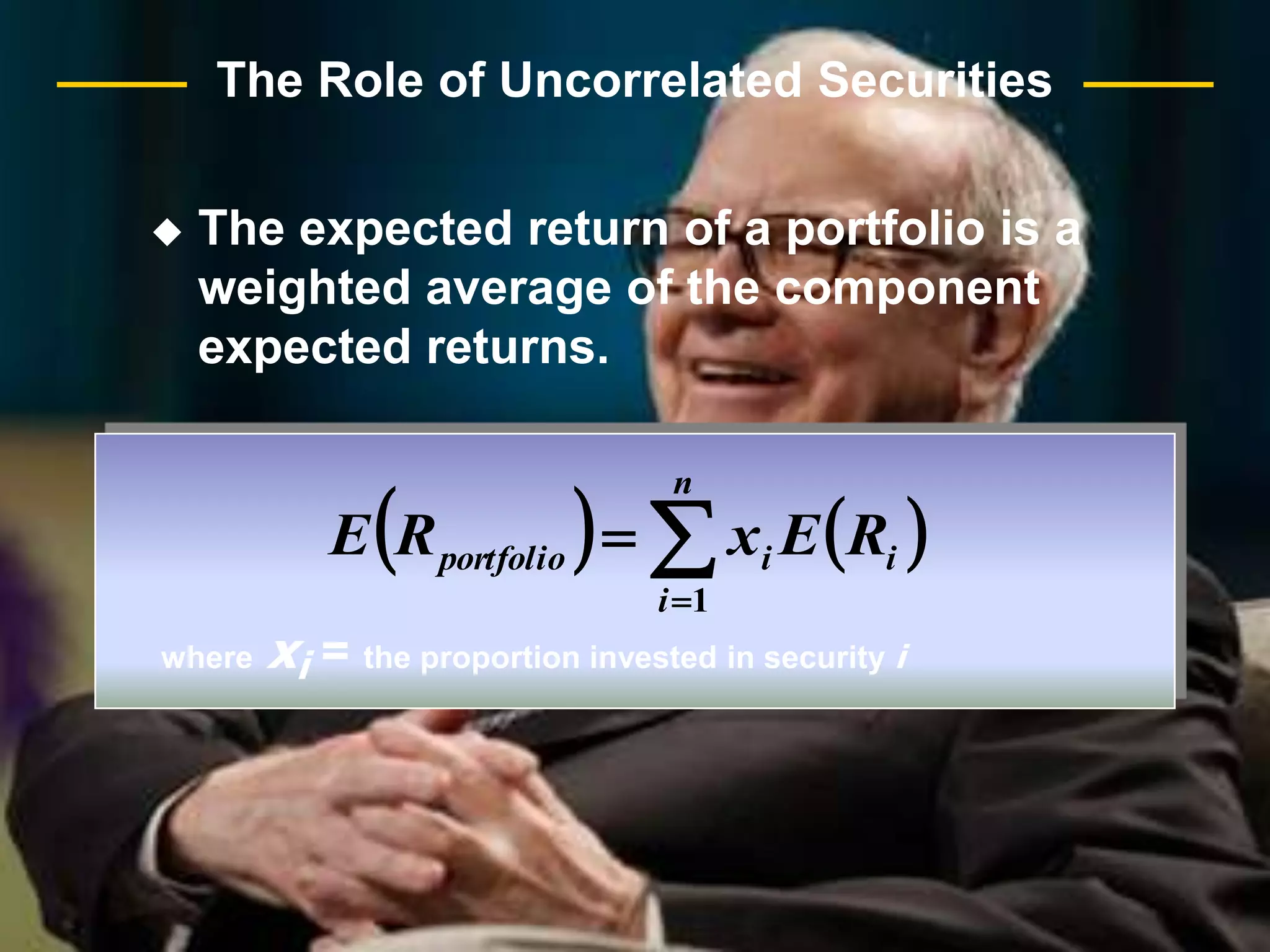 Preliminary Steps in Forming a Portfolio Interpret the statistics. 1. Do the values seem reasonable?2. Is any unusual price behavior expected to recur?3. Are any of the results unsustainable?4. Low correlations: Fact or fantasy?