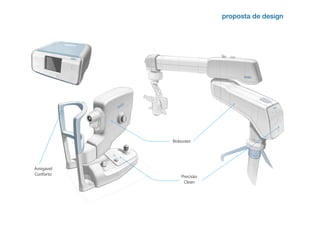 proposta de design




           Robustez




Amigavel
Conforto
              Precisão
               Clean
 