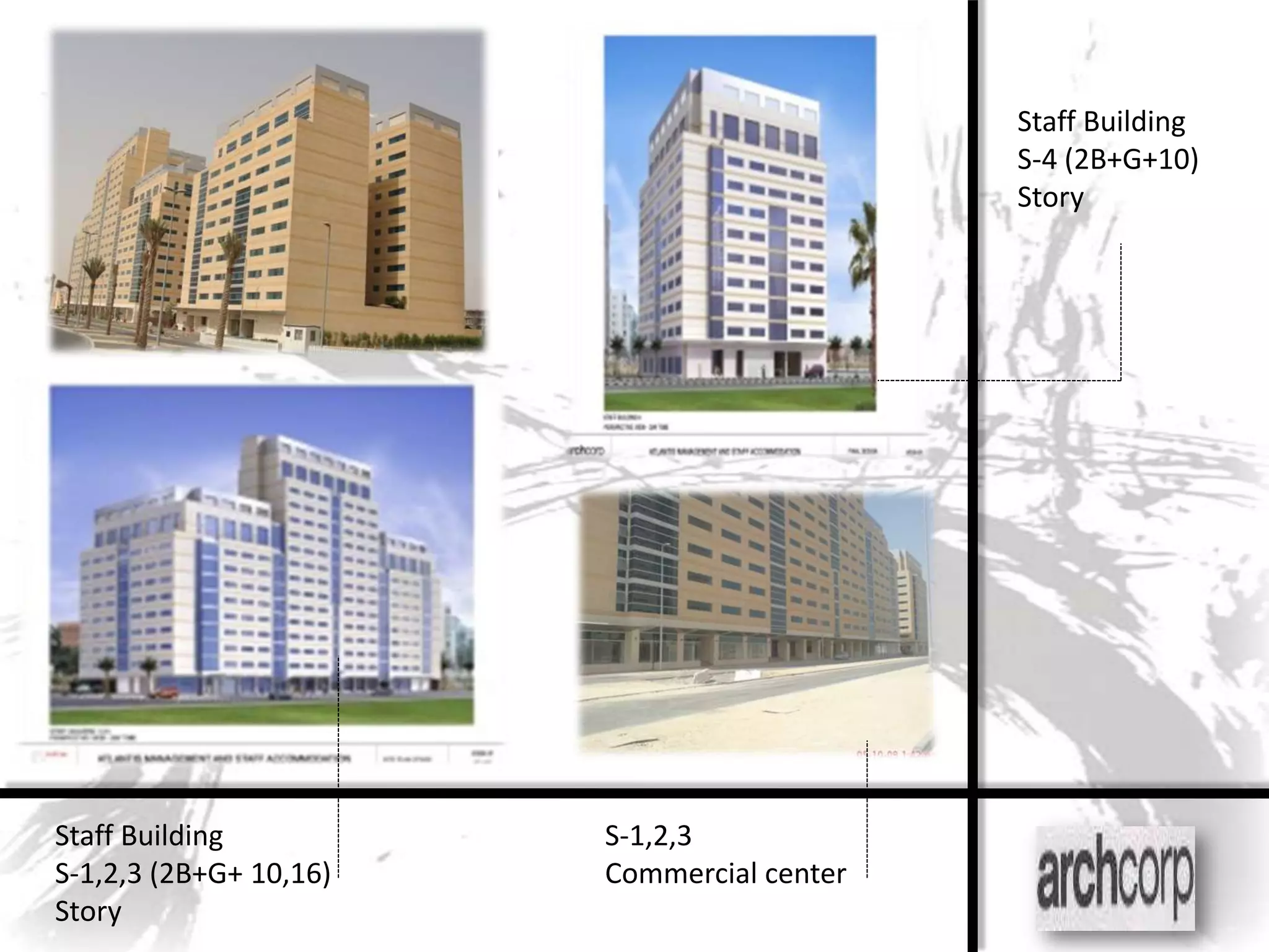 Staff Building
                                            S-4 (2B+G+10)
                                            Story




Staff Building          S-1,2,3
S-1,2,3 (2B+G+ 10,16)   Commercial center
Story
 