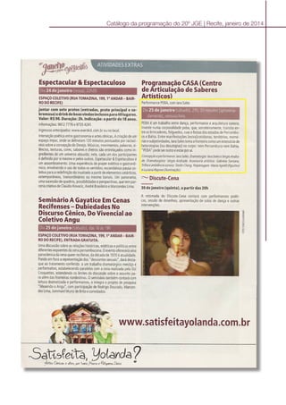 Catálogo da programação do 20º JGE | Recife, janeiro de 2014
 