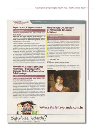 Catálogo da programação do 20º JGE | Recife, janeiro de 2014
 