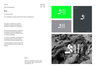 —
Conception et réalisation de l’identité
graphique de l’agence d’architecture du
paysage et d’urbanisme LS Landscapes.
—
Cette commande consistait à la réalisation
d’un logotype modulaire typographique
formellement basé sur les initiales LS pour
Lina Singer Landscapes.
Un travail de composition / dé-composition
du logotype a permis sa déclinabilité en
fonction des échelles de paysages traités.
L’identité graphique a ensuite été déclinée
à tous les élements de communications de
l’agence.
—
Détails :
Logotype, Typographie, carte de visites,
book, tampons, pièces administratives,
cartouches A0 / A3.
POIVRE
—
IDENTITÉ GRAPHIQUE
—
—
LS LANDSCAPES
—
2013 | BORDEAUX | AGENCE D’ARCHITECTURE DU PAYSAGE LS2
 