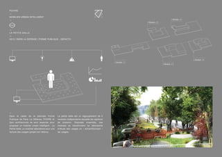 —
Dans le cadre de la biennale Forme
Publique de Paris La Défense, POIVRE et
2pm architectures se sont associés pour
proposer un mobilier urbain intelligent : La
Petite Dalle, un mobilier laboratoire pour une
lecture des usages (projet non retenu).
La petite dalle est un regroupement de 5
modules indépendants équipés de capteurs
de pression. Disposés ensemble, ces
modules se transforment en laboratoire
d’étude des usages en « échantillonnant »
les usages.
POIVRE
—
MOBILIER URBAIN INTELLIGENT
—
—
LA PETITE DALLE
—
2013 | PARIS LA DEFENSE | FORME PUBLIQUE - DEFACTO
{ Module. 3 }
{ Module. 2 }
{ Module. 1 }
{ Module. 4 }
{ Module. 5 }
 