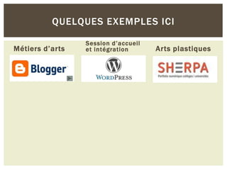 QUELQUES EXEMPLES ICI
Métiers d’arts

Session d’accueil
et intégration

Arts plastiques

 