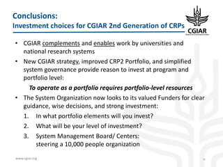 CGIAR Portfolio 2017-2022