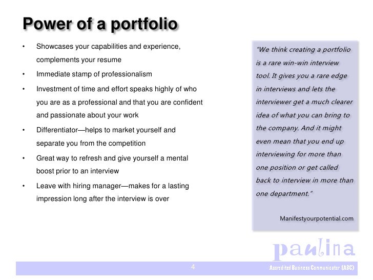 how to make a work portfolio